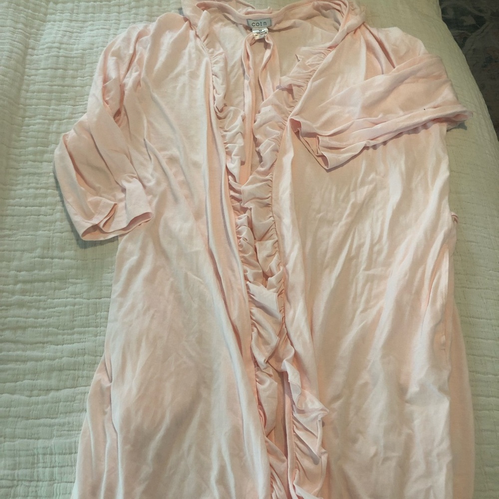 Cotn Women's Pink Ruffled Robe EUC 1966 - Picture 3 of 10